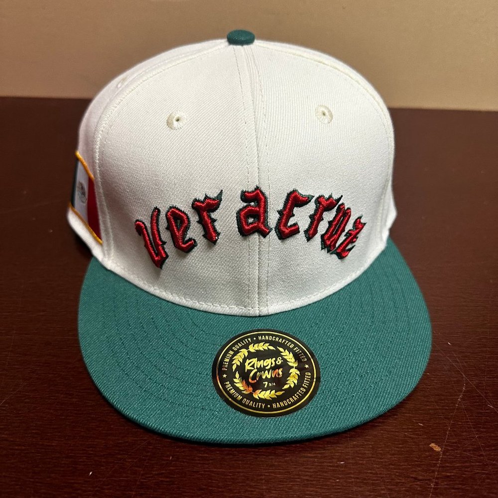 Rings & Crowns Mens Veracruz Azules Negro League Baseball Fitted Hat Sz 7 3/4 8